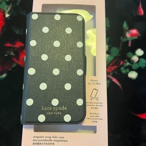 Kate Spade Leather & Clear plastic iPhone 12/ 12 Pro case